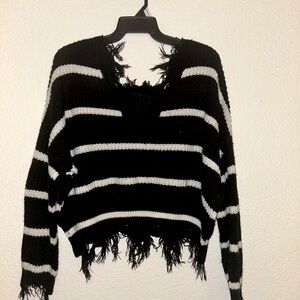 Black and White Striped Sweater
